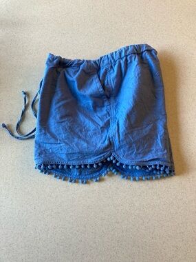 J. Crew Pom-Pom Trim Blue Shorts Women  Size XXL